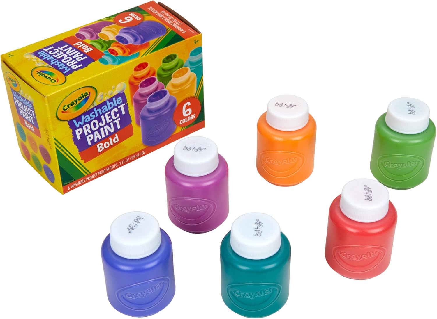 Washable Kids Paint (6ct), Assorted Bulk Paint Set for Kids, Must Have Preschool Arts & Crafts Supplies, Nontoxic, Learning Activities for Toddlers
